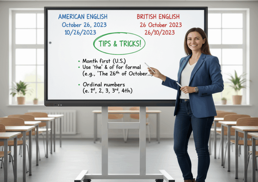 scrivere le date in inglese